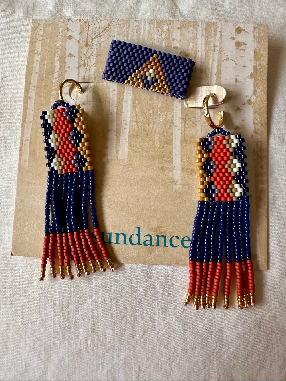 Sundance Beaded Earrings & Ring set NWT